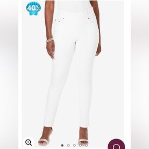 New Jessica London Comfort Waistband White stretchy skinny jeans Sz 22W